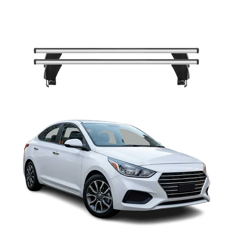 Menabo Barres de toit Transversales pour Hyundai Accent V SD 2017-2024 Alu Gris