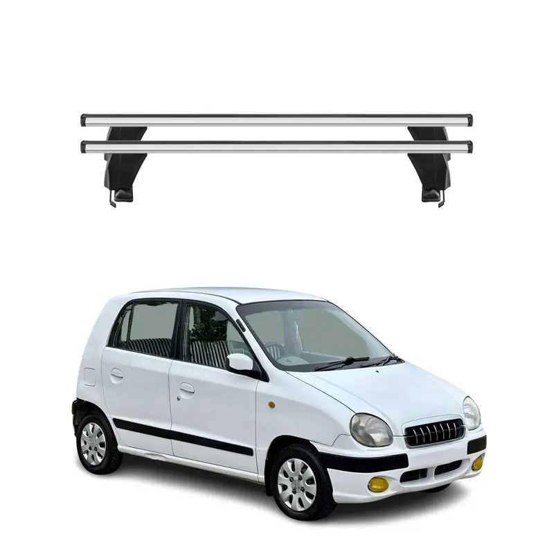 Menabo Barres de toit transversales pour Hyundai Atos Prime 1999-08 Alu Gris 2x