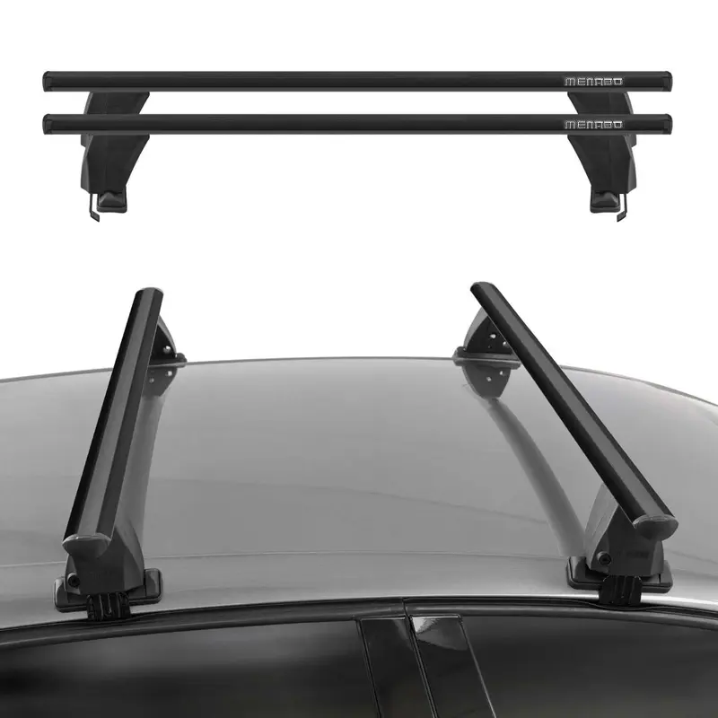Menabo Barres de toit transversales pour Hyundai Bayon 2021-2026 Alu Noir 2x