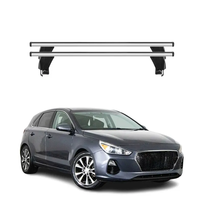 Menabo Barres de toit Transversales pour Hyundai Elantra GT 2017-2020 Alu Gris