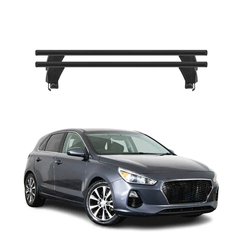 Menabo Barres de toit Transversales pour Hyundai Elantra GT 2017-2020 Alu Noir