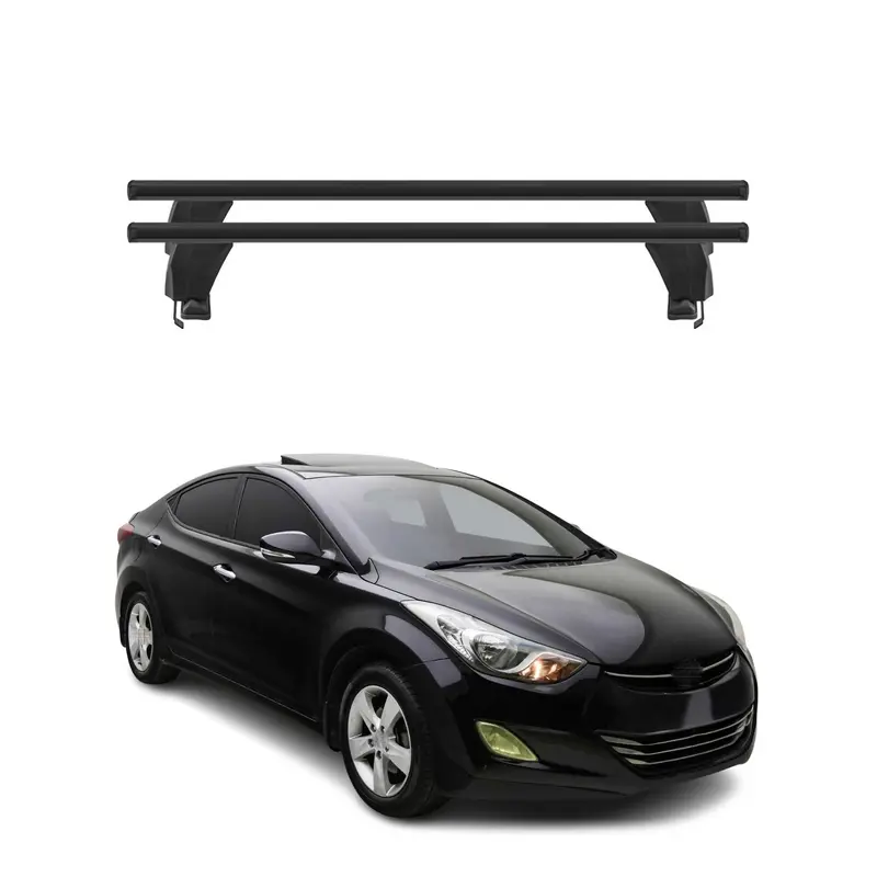 Menabo Barres de toit Transversales pour Hyundai Elantra V 2011-2016 Alu Noir