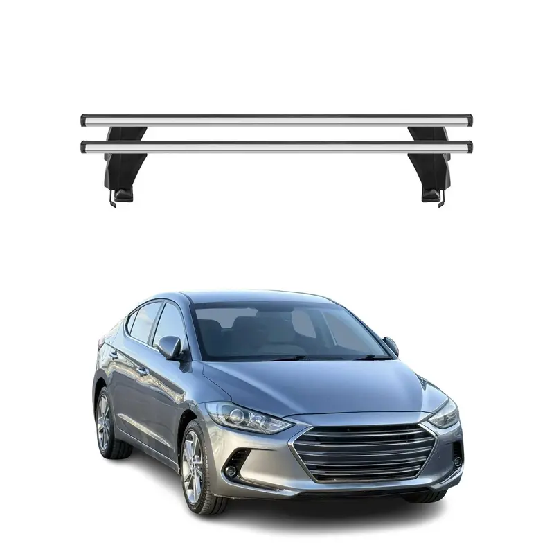 Menabo Barres de toit Transversales pour Hyundai Elantra VI 2017-2020 Alu Gris