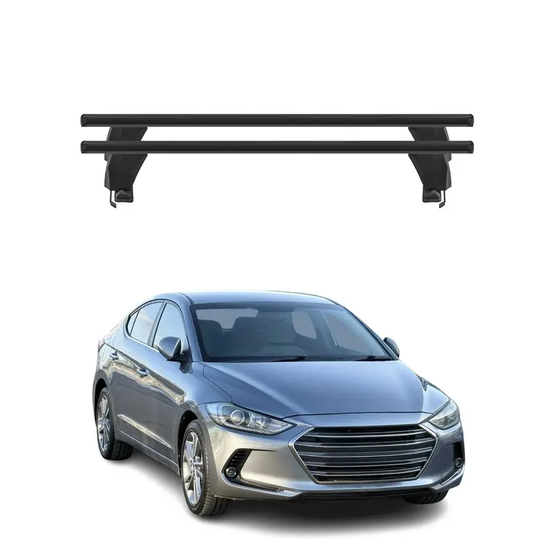 Menabo Barres de toit Transversales pour Hyundai Elantra VI 2017-2020 Alu Noir