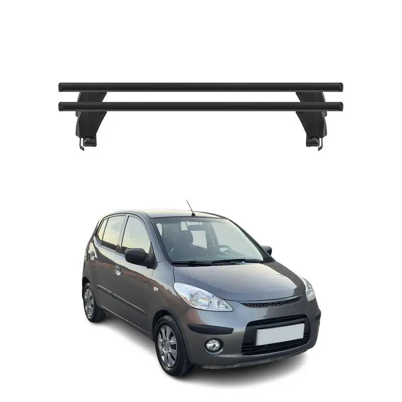 Menabo Barres de toit Transversales pour Hyundai i10 2007-2013 Noir ABE 2x