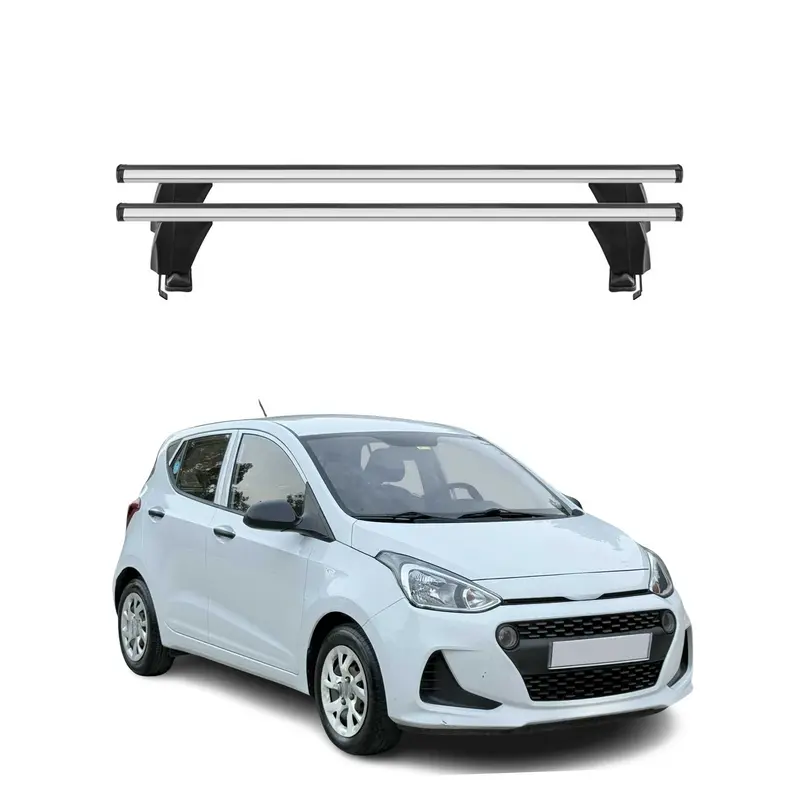 Menabo Barres de toit Transversales pour Hyundai i10 2017-2019 Gris ABE 2x