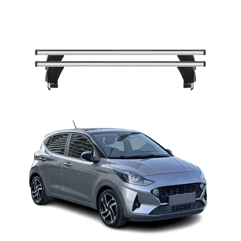 Menabo Barres de toit Transversales pour Hyundai i10 2020-2026 Gris ABE 2x