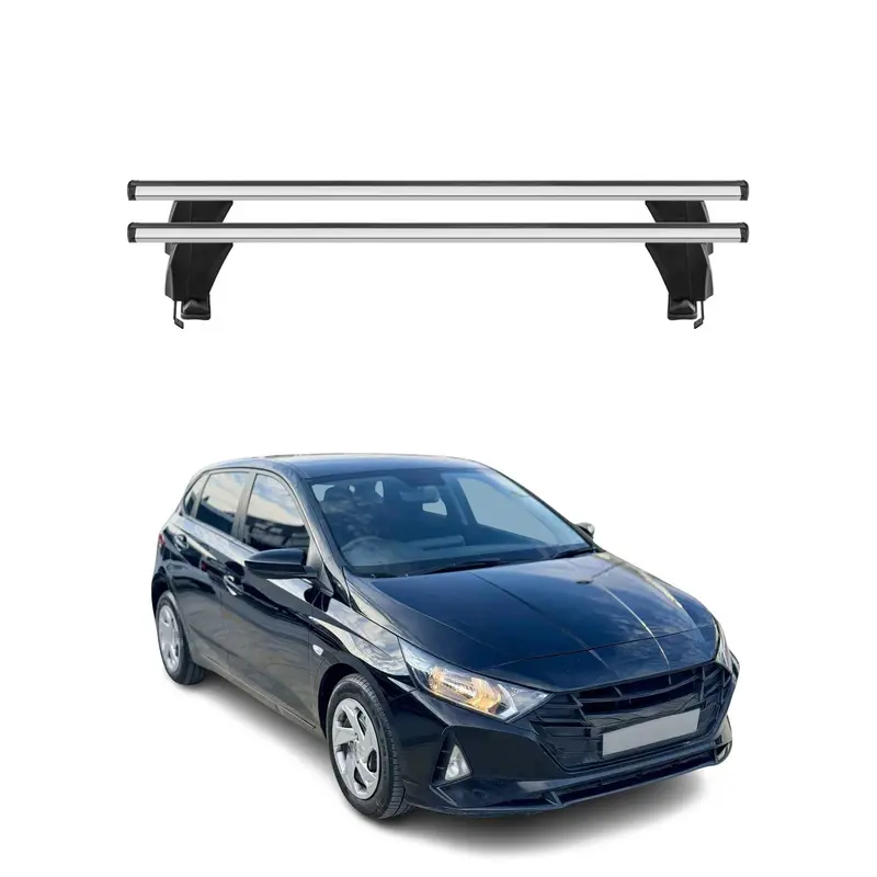 Menabo Barres de toit Transversales pour Hyundai i20 2020-2026 Gris ABE 2x