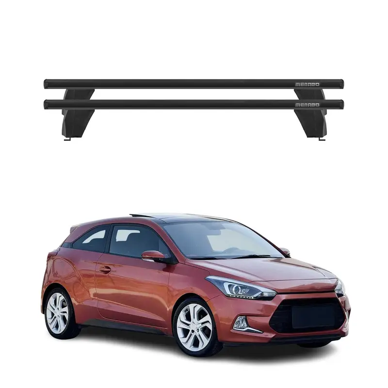 Menabo Barres de toit Transversales pour Hyundai i20 CoupŽ 2015-2020 Alu Noir
