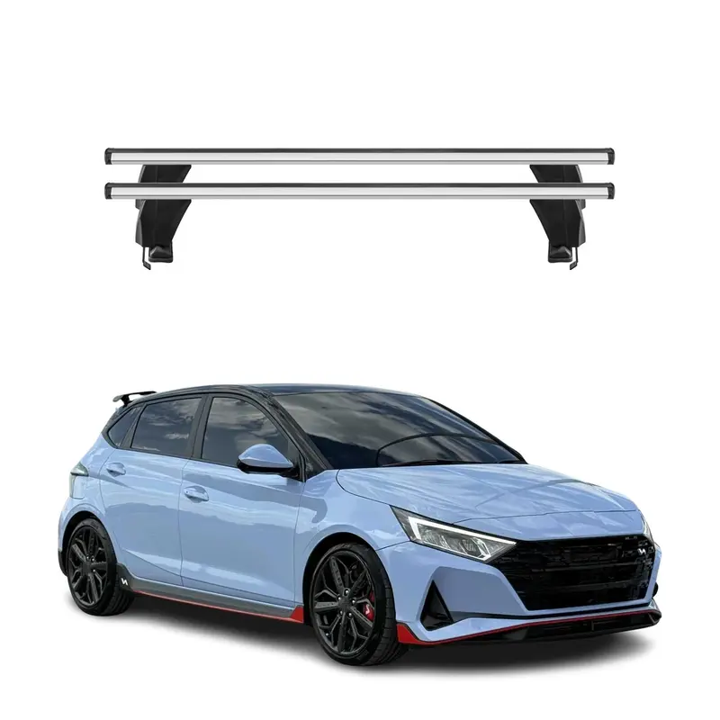 Menabo Barres de toit Transversales pour Hyundai i20 N 2021-2024 Gris ABE 2x