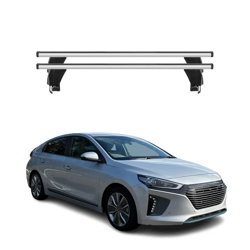 Menabo Barres de toit Transversales pour Hyundai Ioniq 2016-2019 Gris ABE 2x