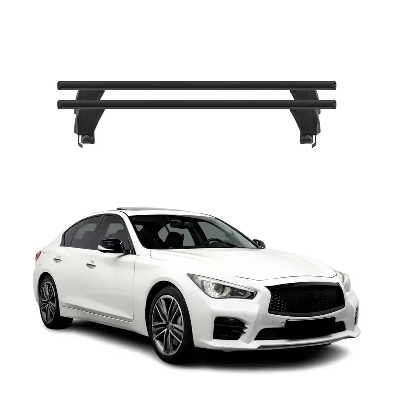 Menabo Barres de toit Transversales pour Infiniti Q50 2014-2024 Noir ABE 2x