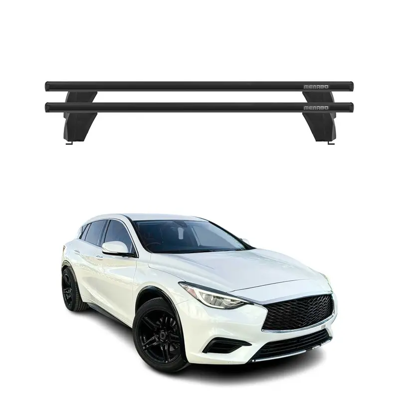 Menabo Barres de toit Transversales pour Infiniti QX30 2017-2019 Noir ABE 2x