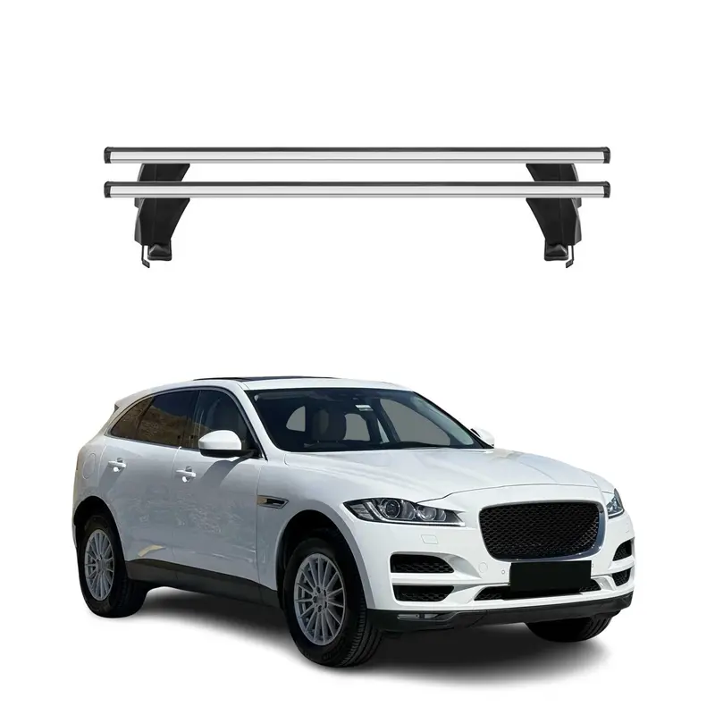 Menabo Barres de toit Transversales pour Jaguar F-Pace 2016-2025 Gris ABE 2x