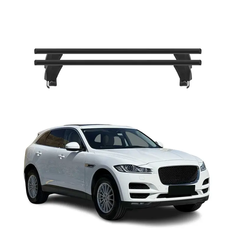 Menabo Barres de toit Transversales pour Jaguar F-Pace 2016-2025 Noir ABE 2x