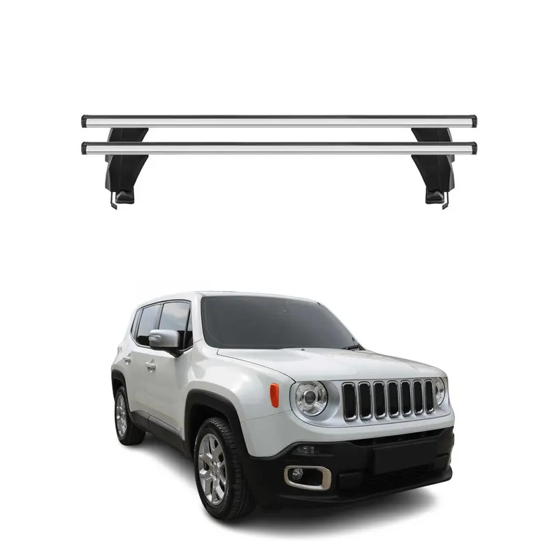 Menabo Barres de toit Transversales pour Jeep Renegade 2015-2025 Gris 2x