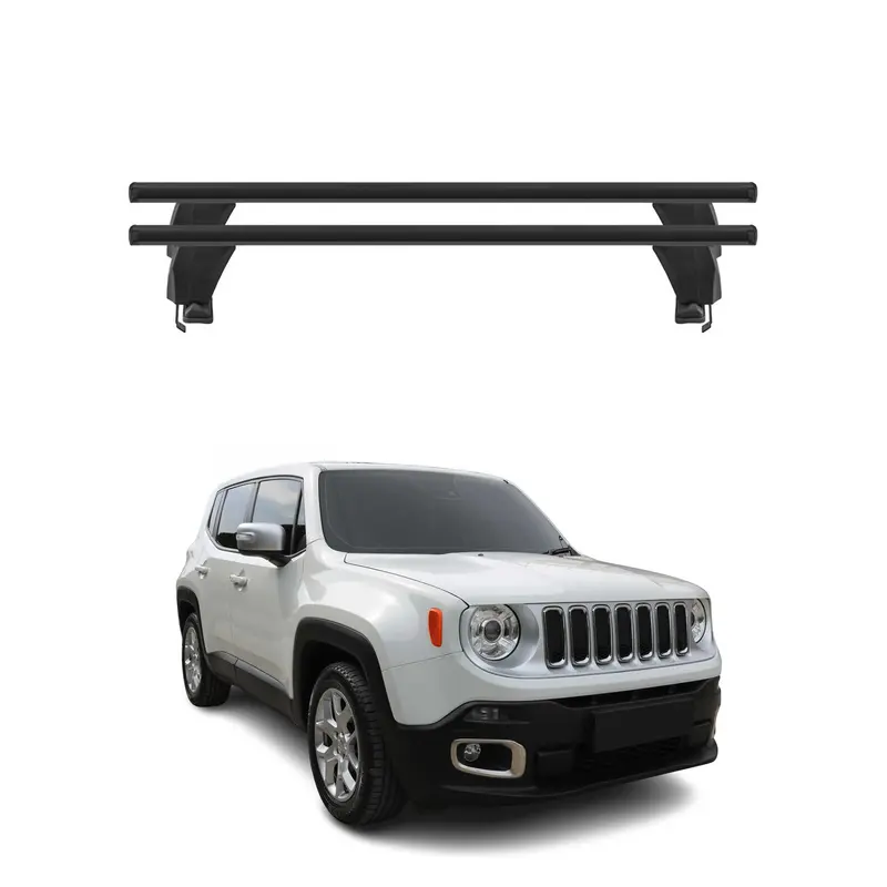 Menabo Barres de toit Transversales pour Jeep Renegade 2015-2025 Noir 2x