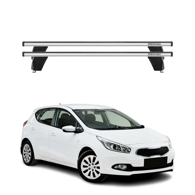 Menabo Barres de toit Transversales pour Kia Cee'D 2012-2018 Alu Gris ABE 2x