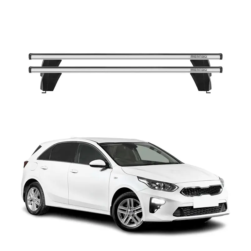 Menabo Barres de toit Transversales pour Kia Ceed 2019-2026 Alu Gris ABE 2x