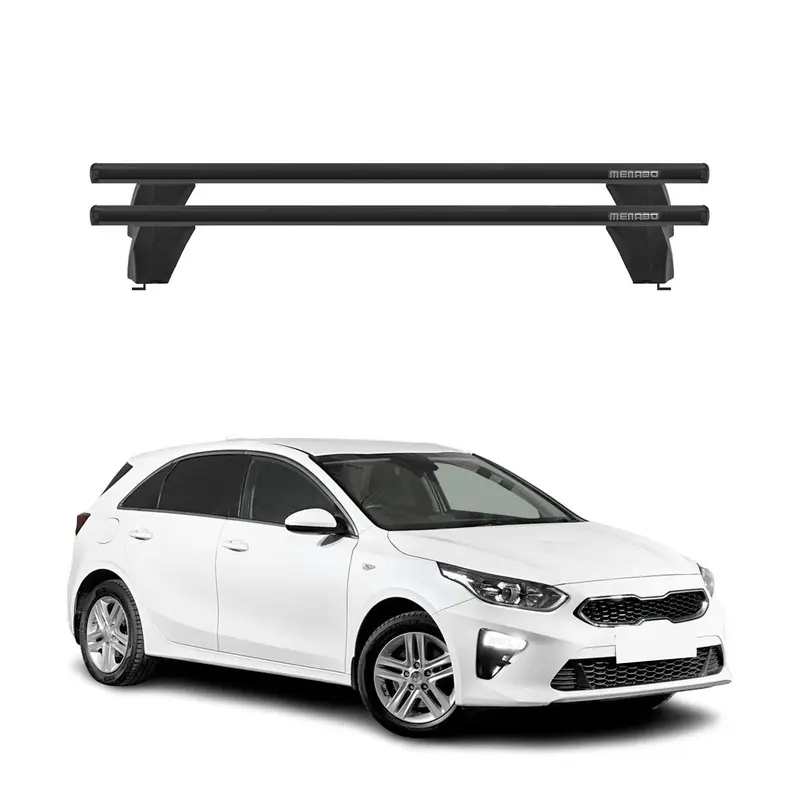 Menabo Barres de toit Transversales pour Kia Ceed 2019-2026 Alu Noir ABE 2x