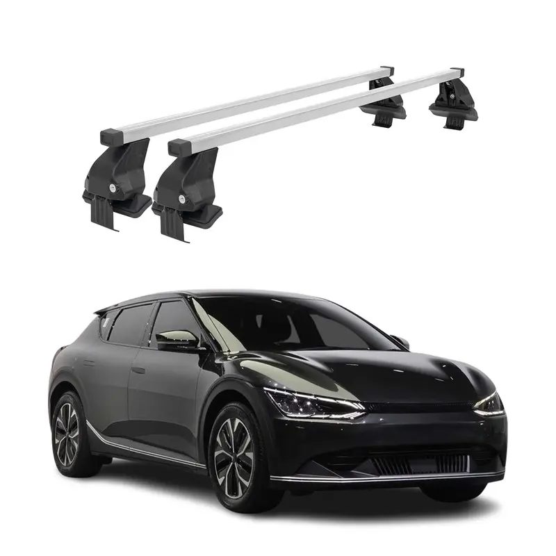Menabo Barres de Toit Transversales pour Kia EV6 2021-2026 Alu Gris