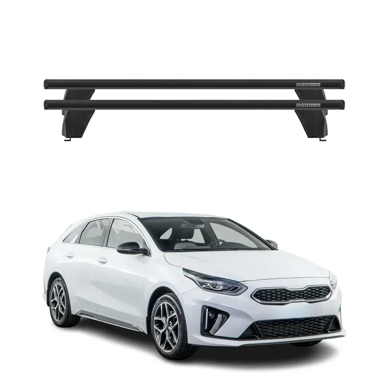 Menabo Barres de toit Transversales pour Kia Pro Cee'D 2019-2026 Noir ABE 2x