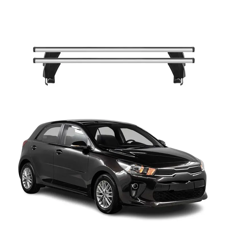 Menabo Barres de toit Transversales pour Kia Rio HB 2017-2026 Alu Gris ABE 2x