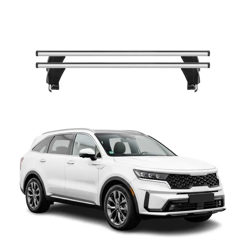 Menabo Barres de toit Transversales pour Kia Sorento 2021-2026 Alu Gris 2x