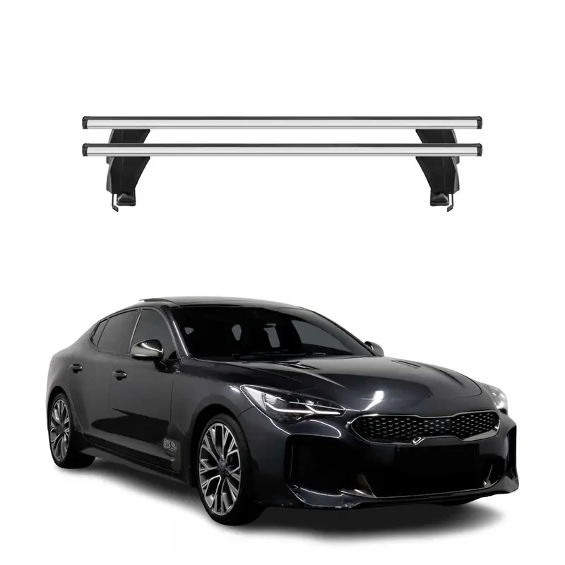 Menabo Barres de toit Transversales pour Kia Stinger 2018-2023 Gris ABE 2x