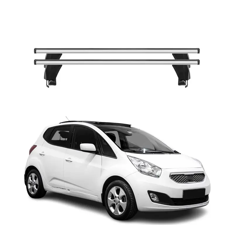 Menabo Barres de toit Transversales pour Kia Venga 2010-2014 Alu Gris ABE 2x