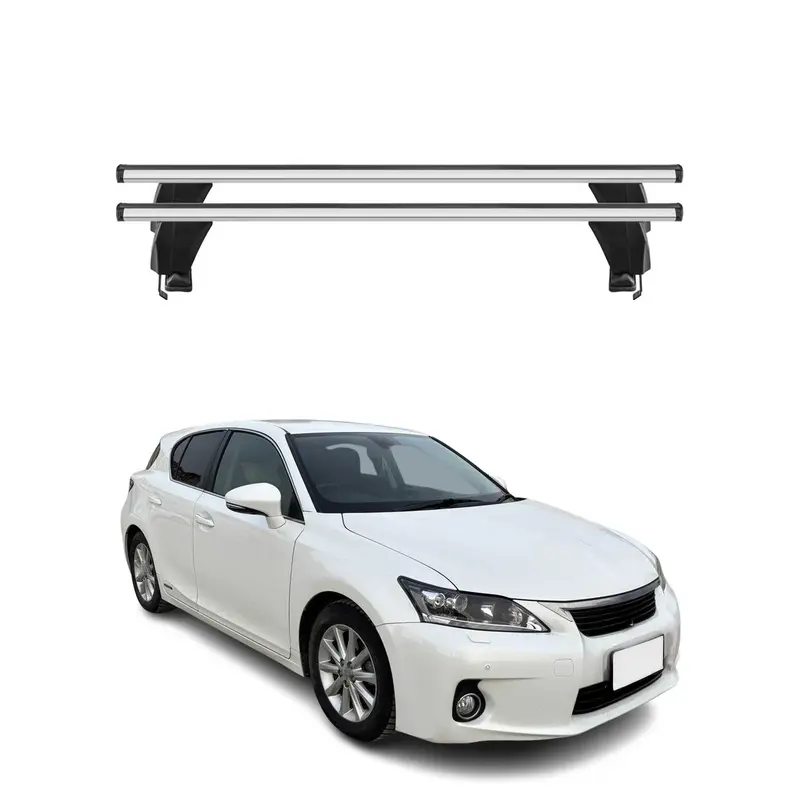 Menabo Barres de toit Transversales pour Lexus CT 2011-2014 Alu Gris ABE 2x