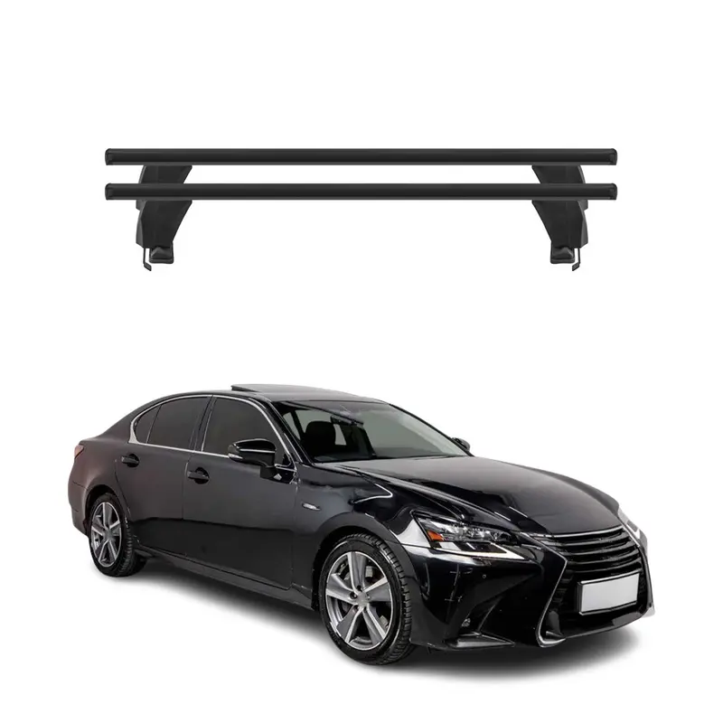 Menabo Barres de toit Transversales pour Lexus GS L10 2011-2020 Noir ABE 2x