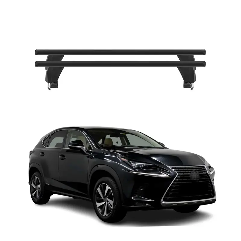 Menabo Barres de toit Transversales pour Lexus NX AZ10 2014-2021 Noir ABE 2x
