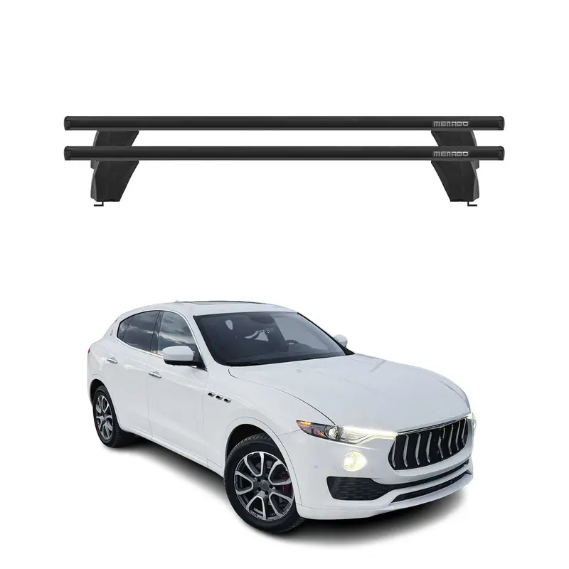 Menabo Barres de toit Transversales pour Maserati Levante 2017-2024 Alu Noir ABE
