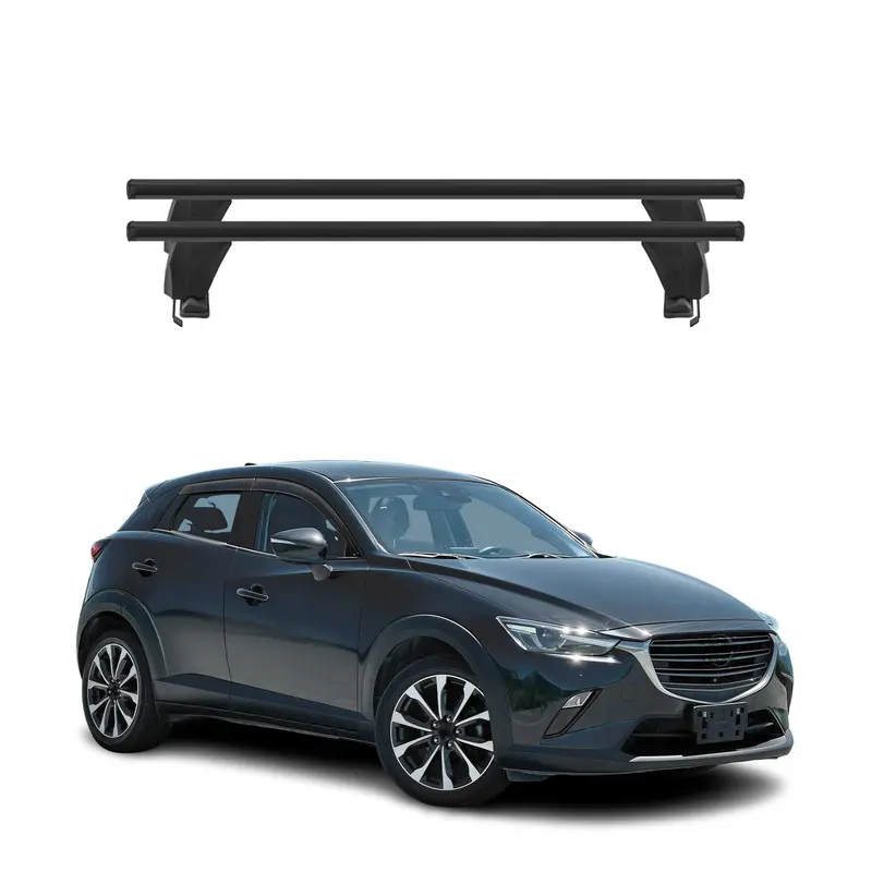 Menabo Barres de toit Transversales pour Mazda Cx-3 2015-2021 Noir ABE 2x
