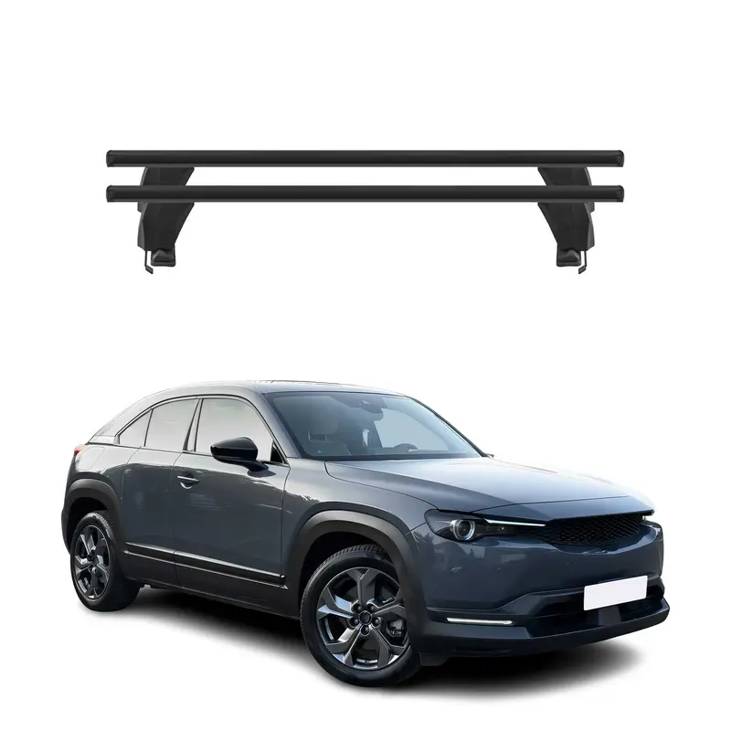 Menabo Barres de toit Transversales pour Mazda CX-30 2020-2026 Noir ABE 2x