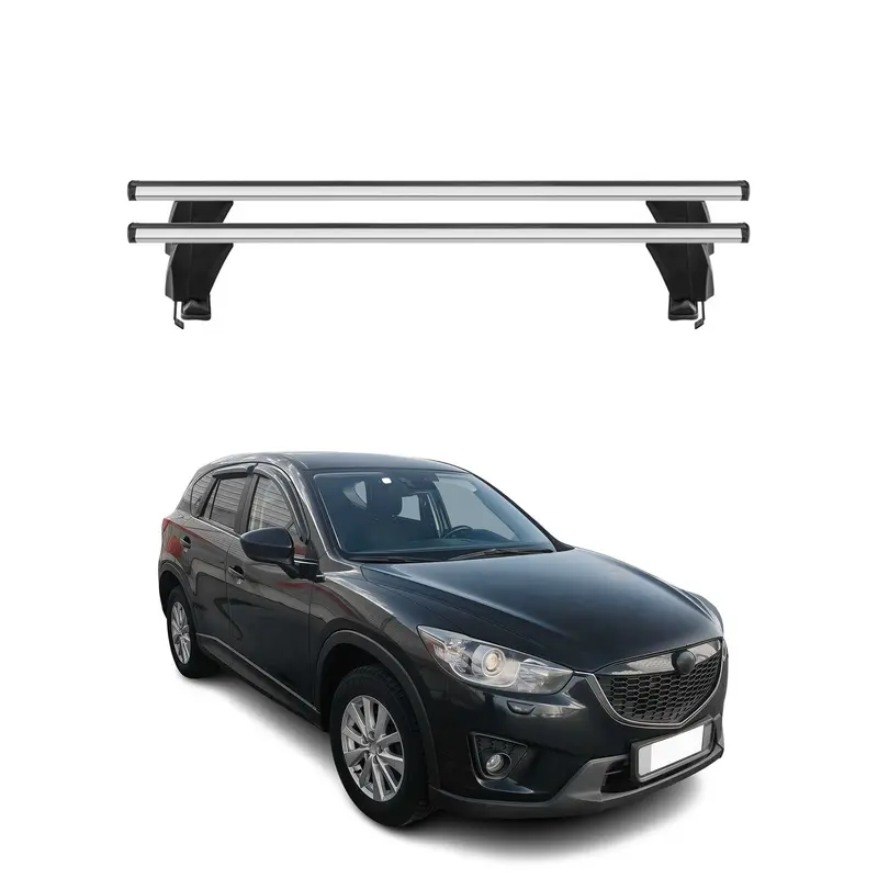 Menabo Barres de toit Transversales pour Mazda CX-5 2012-2015 Alu Gris ABE 2x