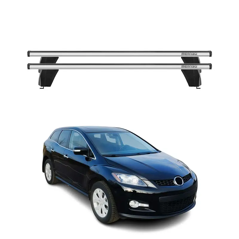 Menabo Barres de toit Transversales pour Mazda CX-7 2006-2012 Alu Gris ABE 2x
