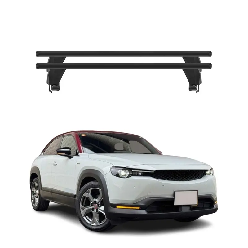 Menabo Barres de toit Transversales pour Mazda MX-30 2021-2026 Noir ABE 2x