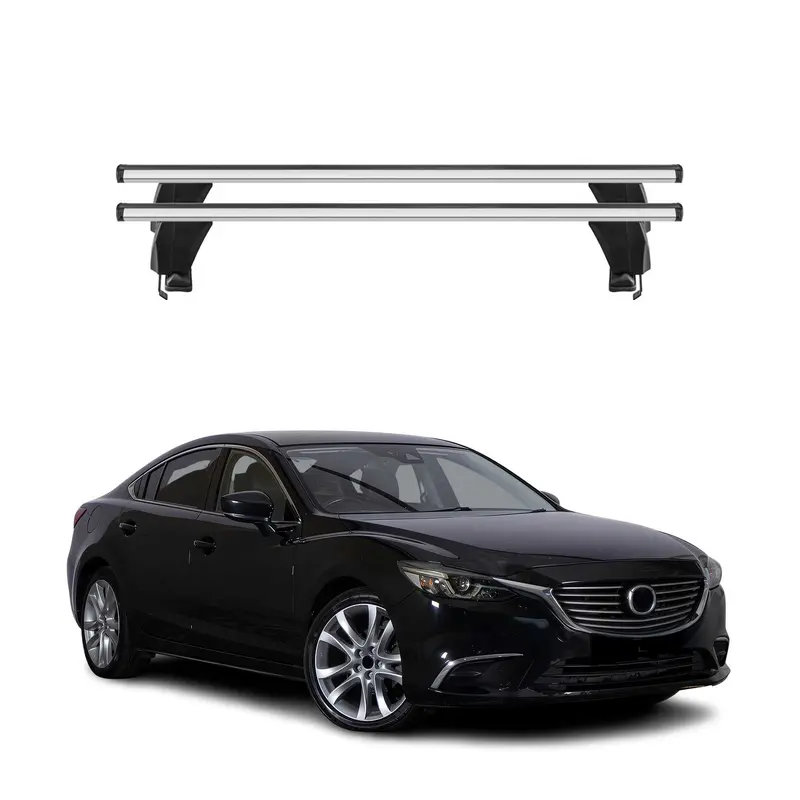 Menabo Barres de toit Transversales pour Mazda6 mk3 2012-2025 Alu Gris ABE 2x