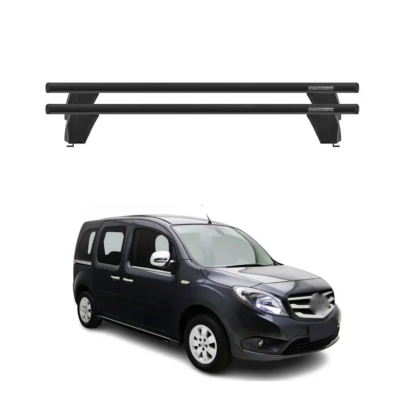 Menabo Barres de toit Transversales pour Mercedes Citan W415 2012-2021 Alu Noir