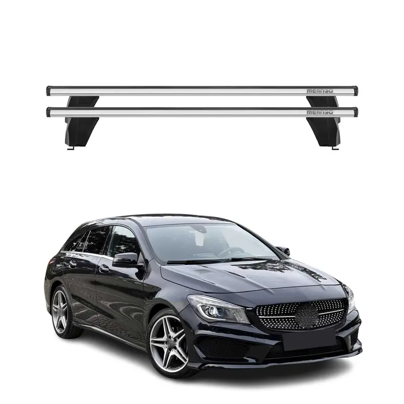 Menabo Barres de toit Transversales pour Mercedes CLA X117 2015-2019 Alu Gris