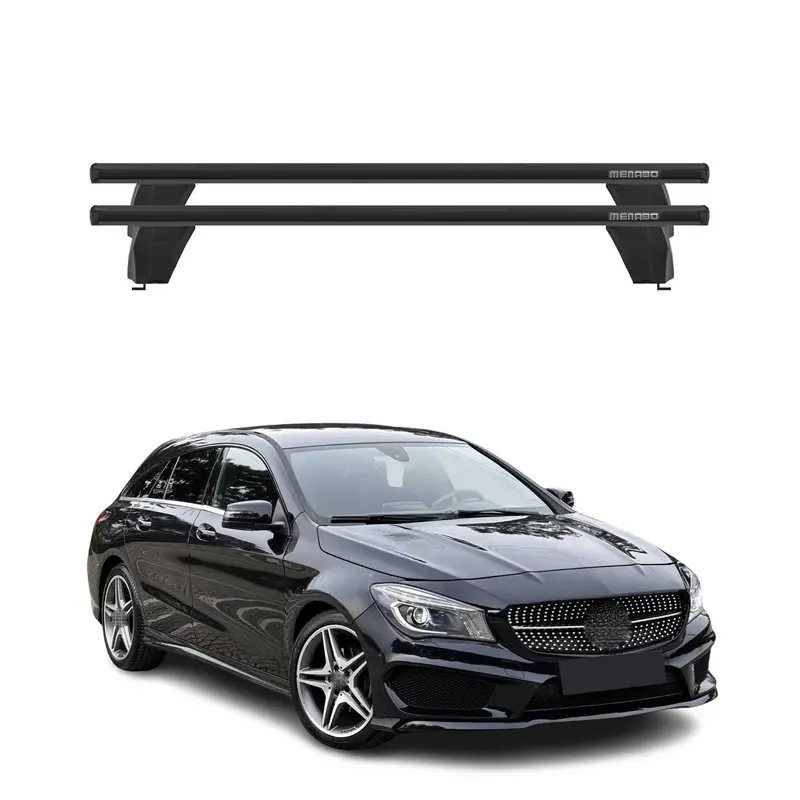 Menabo Barres de toit Transversales pour Mercedes CLA X117 2015-2019 Alu Noir