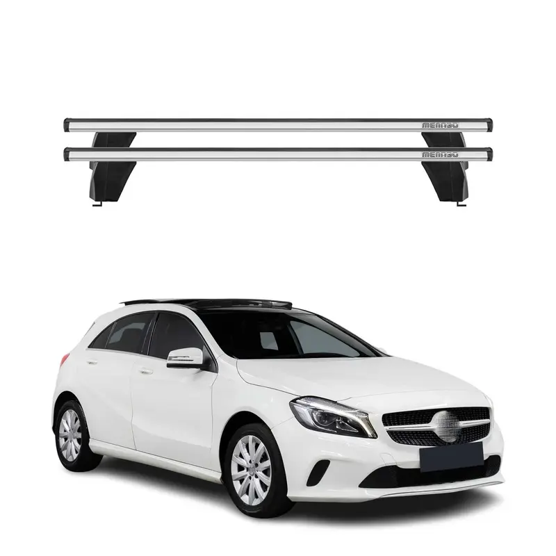 Menabo Barres de toit Transversales pour Mercedes Classe A W176 2013-2018 Gris
