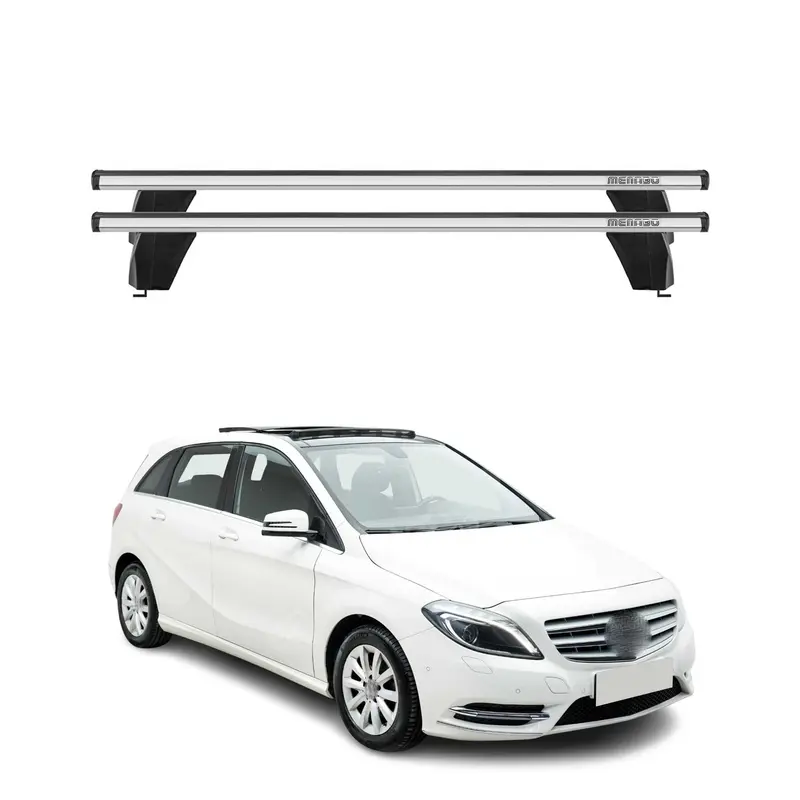 Menabo Barres de toit Transversales pour Mercedes Classe B W246 2012-2018 Gris