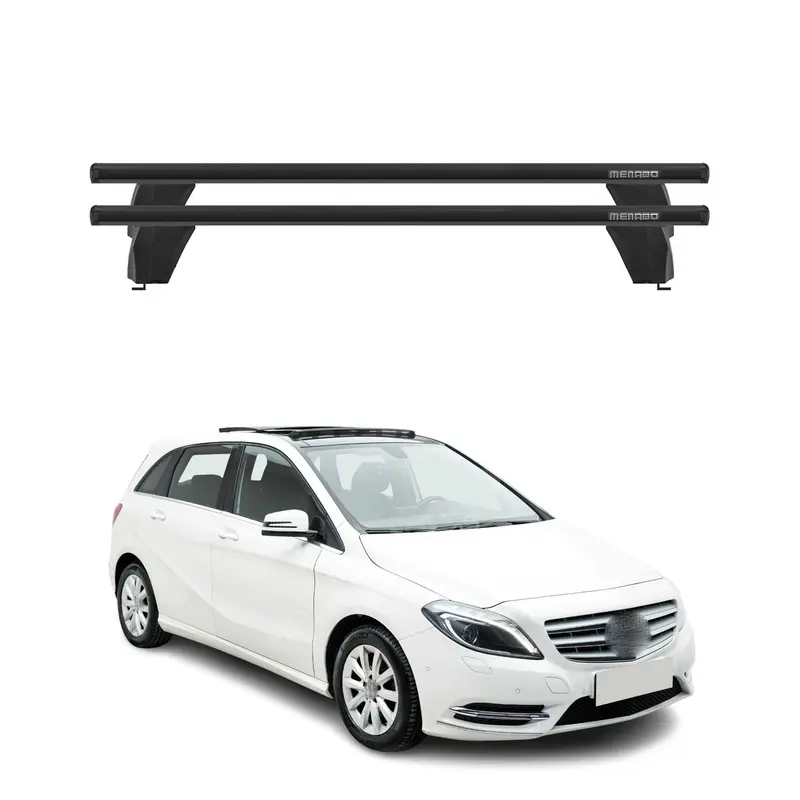 Menabo Barres de toit Transversales pour Mercedes Classe B W246 2012-2018 Noir
