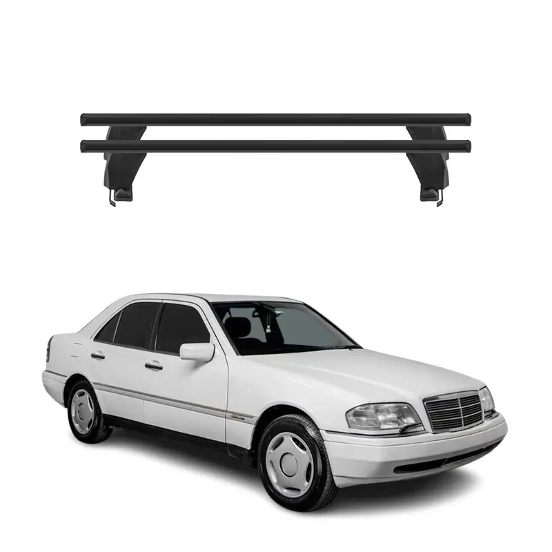 Menabo Barres de toit Transversales pour Mercedes Classe C W202 1993-2000 Noir