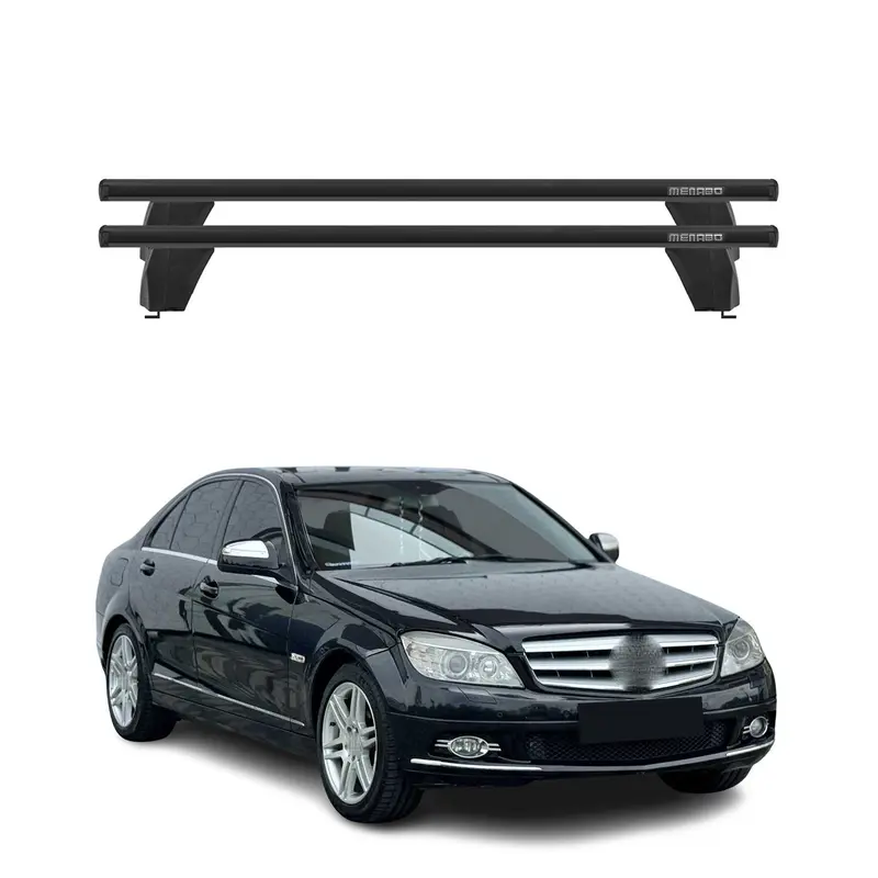 Menabo Barres de toit Transversales pour Mercedes Classe C W204 2007-2013 Noir