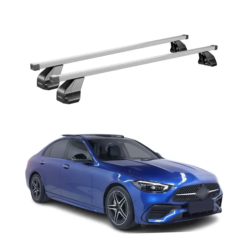 Menabo Barres de Toit Transversales pour Mercedes Classe C W206 2021-2025 Gris