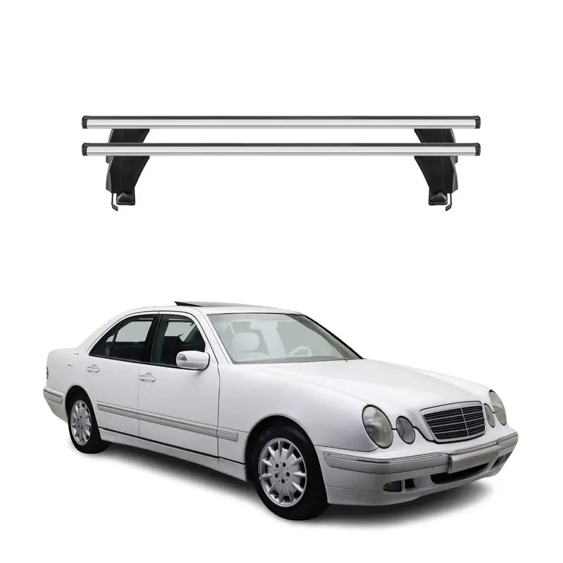 Menabo Barres de toit Transversales pour Mercedes Classe E W210 1995-2002 Gris